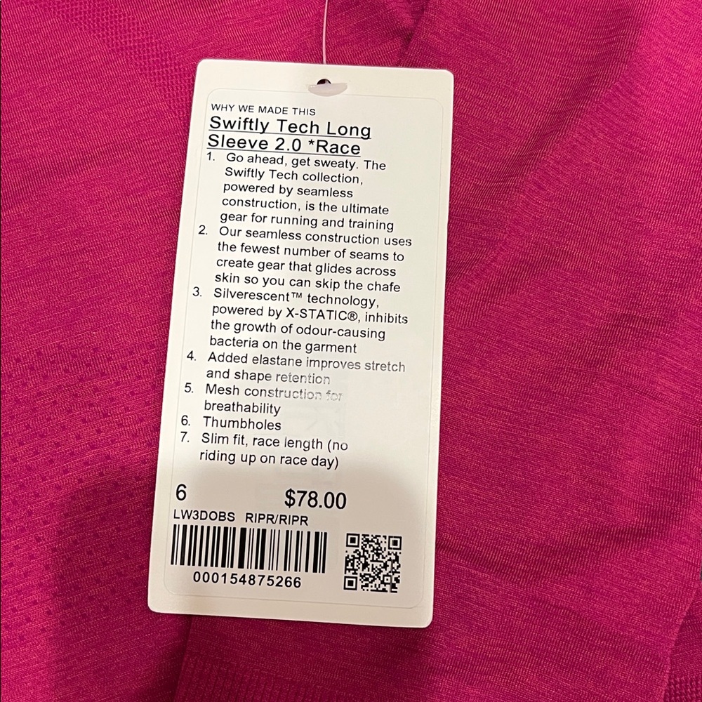 Lululemon Swiftly Tech Long Sleeve 2.0 Race - Picture 3 of 10